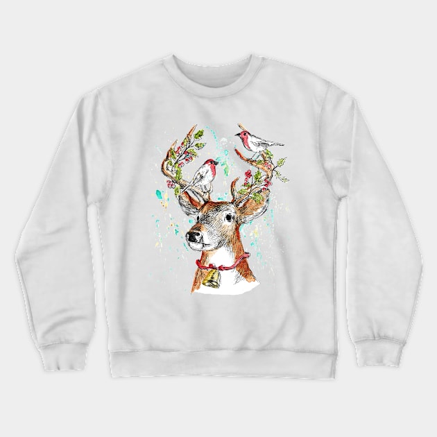 Christmas deer Crewneck Sweatshirt by rachelsfinelines